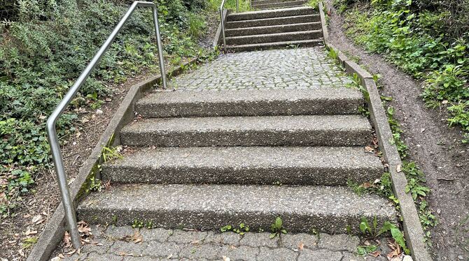 Die Treppe vom Markwiesenweg zur Achalmschule soll von Ende August bis Mitte Oktober saniert werden. Sie wird vor allem von Schü