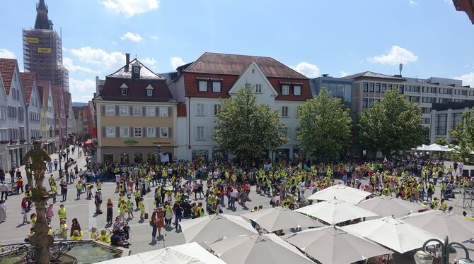 Verdi-Kundgebung gestern auf dem Reutlinger Marktplatz
