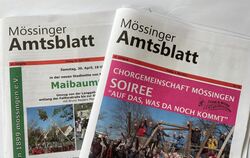 Die letzten beiden Titel des Mössinger Amtsblatt, das seit 1977 vom Verlag Fritz Druck in Mössingen betreut wurde