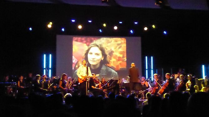 »Noname – Fragmente eines Sommers« war ein Popkonzert mit großem Orchester samt Video und Lesung. FOTO: BERNKLAU