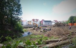 Zuletzt hatte es Betzingen im Juni 2021 mit Hochwasser erwischt. Die Bauarbeiten sollen das künftig verhindern.  FOTOS: BERNKLAU