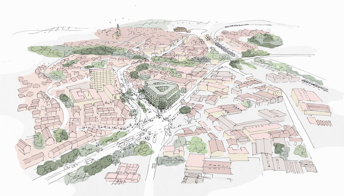 Der Neubau im Kontext der Stadt.