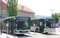 Vor dem Metzinger Bahnhof treffen sich Stadt- und Regionalbusse und nehmen Fahrgäste auch aus den Zügen auf.  FOTO: PFISTERER