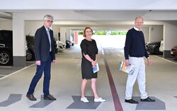 Hauptgeschäftsführer Joachim Eisert (rechts), Pressesprecherin Sonja Madeja und Pressesprecher Udo Steinort, aufgenommen in der 