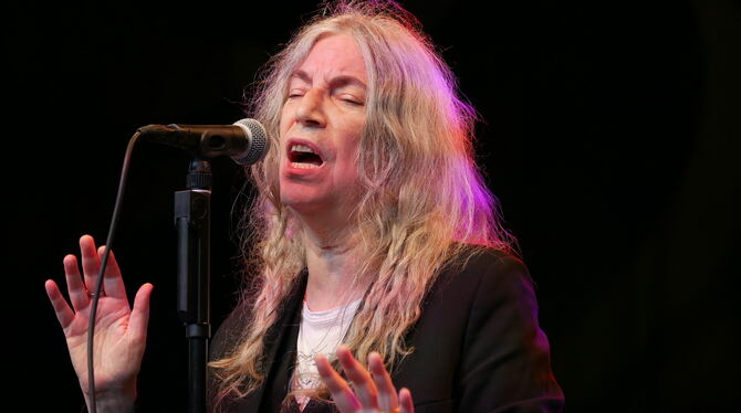 Große Emotionen: Patti Smith bei ihrem Auftritt auf dem Killesberg.