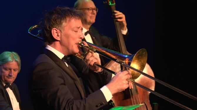 Bert Boeren ist der Posaunist der Dutch Swing College Band.