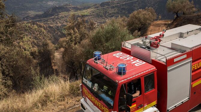 Deutsche Feuerwehrleute in Griechenland
