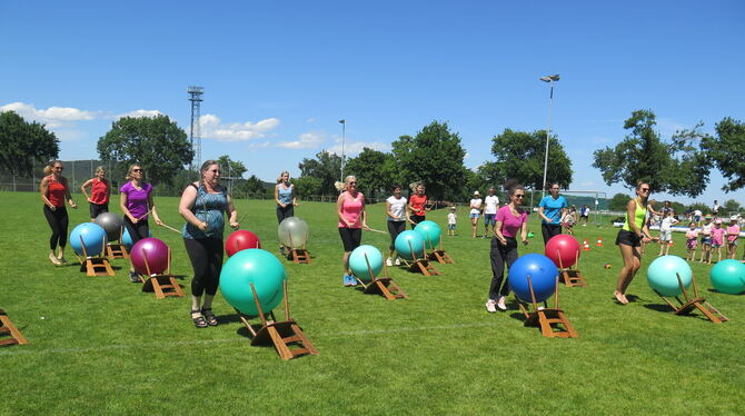 So macht Bewegung Spaß: Alle Abteilungen machten mit beim Fest. FOTO: STURM