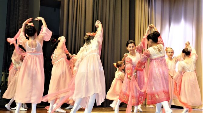 Wunderschön waren die Kostüme, in denen die jungen Tänzerinnen des Kinderballetts auftraten. FOTOS: BÖHM