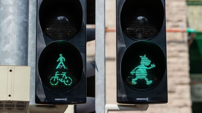 Stuttgarter Äffle-und-Pferdle-Ampel Stuttgarter Äffle-und-Pferdle-Ampel