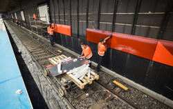  Bauarbeiten der S-Bahn an der Haltestelle Hauptbahnhof.  FOTO: LG/IANNONE