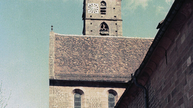 Eine Kirche, die Anfang der Fünfziger abgelichtet wurde.
