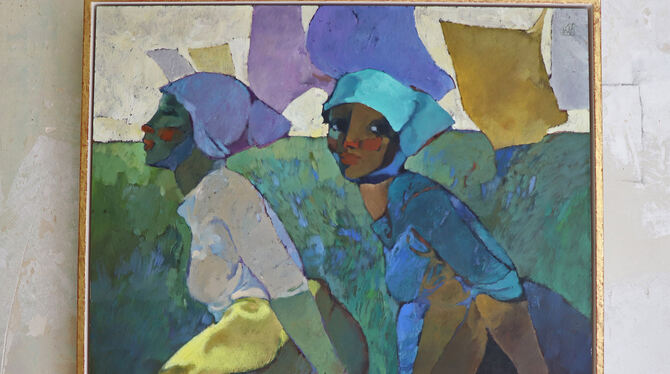 Ein Hauch von Gauguin: Malerei von Otto Peter Maien im Albmaler-Museum. FOTOS: BLOCHING