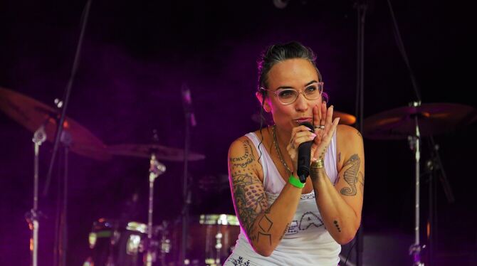 Freestyle sei nicht ihr Fall, erklärte Rapperin Sukini im Echaz-Hafen. FOTO: MORAWITZKY