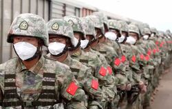 Chinesische Soldaten in Russland