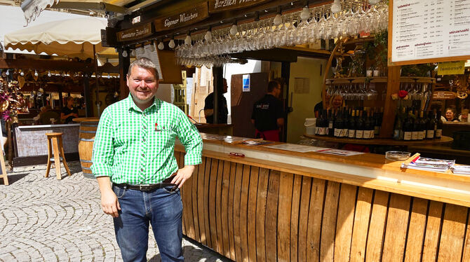 Wirt Andreas Zaiß geht davon aus, dass die Kosten fürs Weindorf in den nächsten Jahren weiter steigen werden. FOTO: HAAR