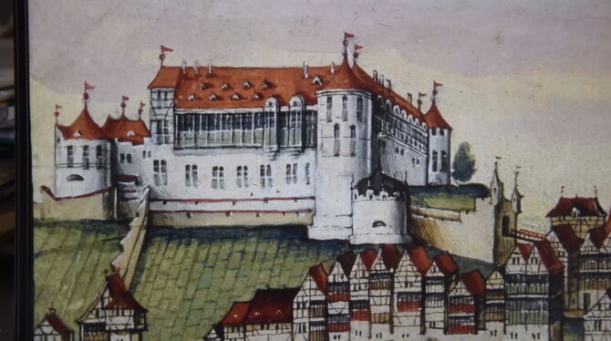 Schloss Hohentübingen mit dem altem Rundturm.