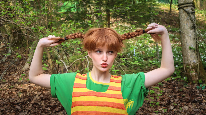 Laura Renn als Pippi Langstrumpf im Naturtheater. FOTO: MICHAEL BACHNER/NTR