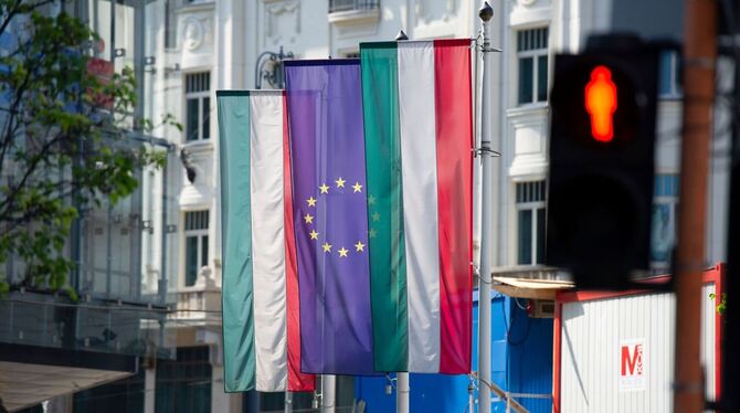 Ungarn-EU-Flaggen