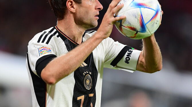 Gedränge im Hoheitsgebiet: Thomas Müller (Bild) hat durch Jamal Musiala und Kai Havertz große Konkurrenz.  FOTO: DUCLAM/WITTERS