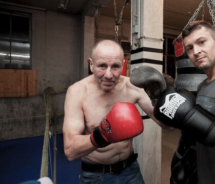 Zwei, die sich schätzten: Max Herfert (links) und Wladimir Twerdochlib, der das Boxtraining von ihm übernommen hatte. FOTO: TRIN