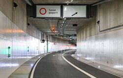 Gesperrter Karlsruher Autotunnel