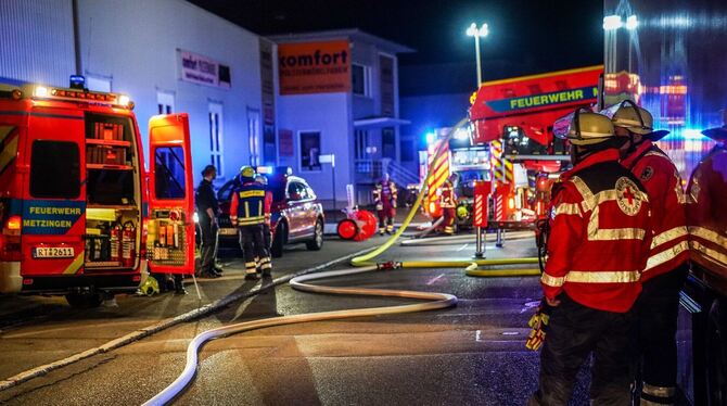 Brand in Metzingen. Brand in Metzingen.