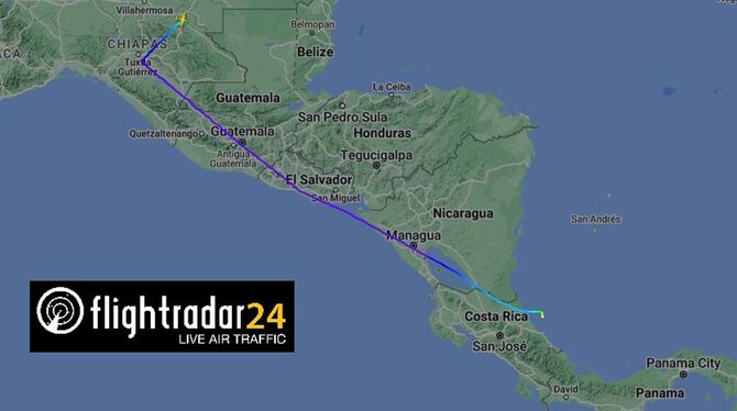 Flugzeug vor Costa Rica vermisst