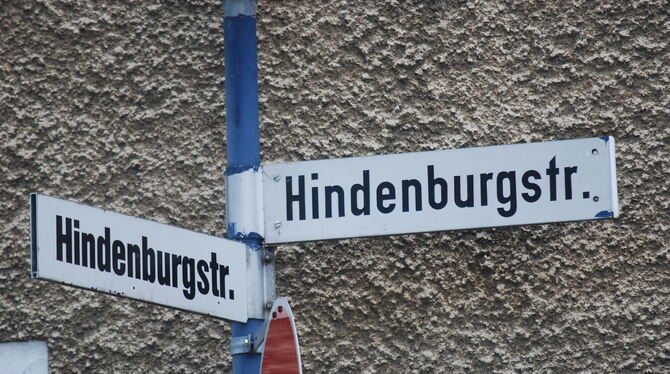 Die abknickende Hindenburgstraße in Metzingen. In der Stadtgesellschaft ist umstritten, ob sie weiterhin so heißen soll.  FOTO: