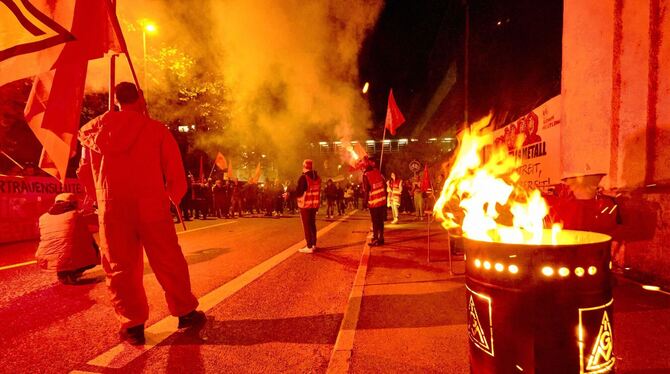 Warnstreik bei Bosch in Reutlingen.
