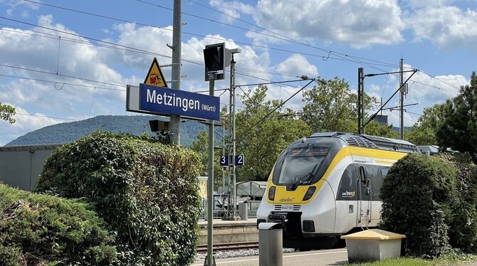 Ein Regionalzug verlässt den Bahnhof von Metzingen in Richtung Tübingen und bringt Pendler zur Arbeit. FOTO: KLEIN