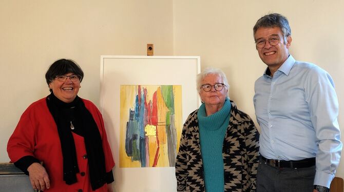 Sie haben jetzt das Café Duft für die Bevölkerung geöffnet: Renate Duchesnes (von links), Künstlerin Marianne Bauer-Stooss, und