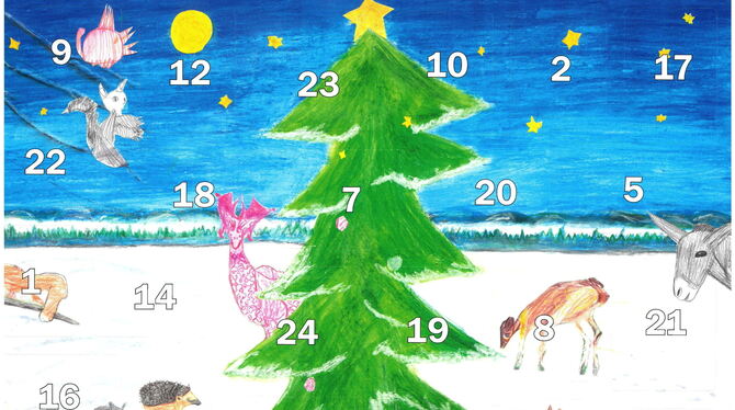 Das Motiv des diesjährigen Lions-Adventskalenders mit dem Titel »Tiere im Winter« stammt von der Klassen 1 bis 9 der Oberlinschu