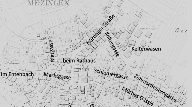 Im Steuerbuch von 1758 sind die damaligen Straßennamen aufgeführt. Bis auf die Nürtinger Straße sprach man damals nur von Gassen