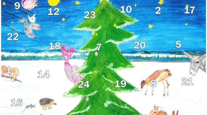 Das Motiv des diesjährigen Lions-Adventskalenders mit dem Titel »Tiere im Winter« stammt von der Klassen 1 bis 9 der Oberlinschu
