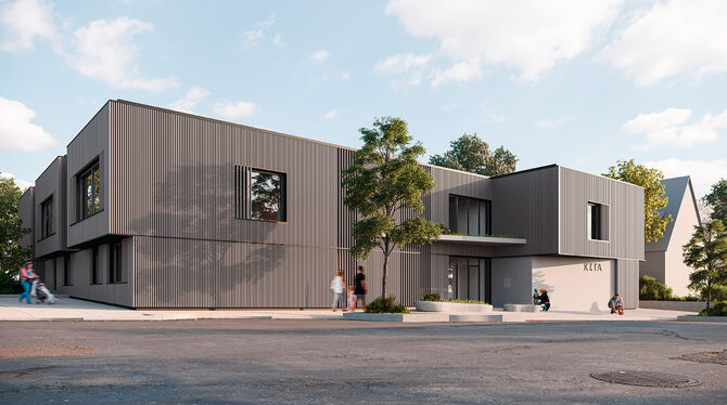 So soll der Kindergarten an der Hölderlinstraße einmal aussehen.  FOTO: S HOCH3