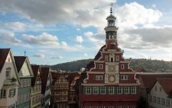 Altes Rathaus in Esslingen mit Glockenturm.  FOTO: GISEL