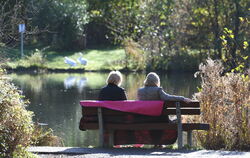 Das Leben ist schön an einem der Seen des Sport- und Freizeitparks Markwasen: In der Sonne sitzen, den Schwänen zuschauen, die S