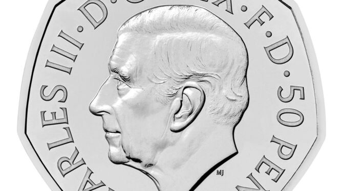 Münze mit Charles-Porträt