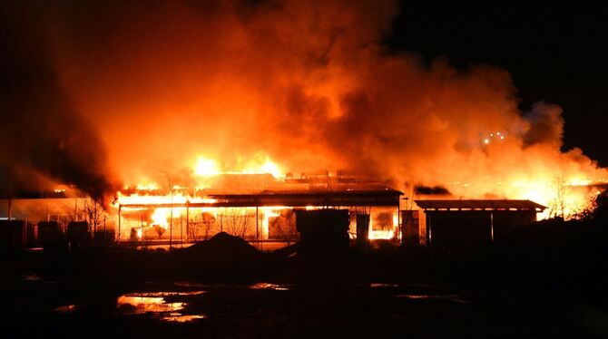 Großbäckerei in Walldorf brennt