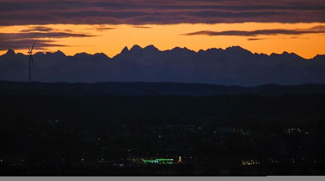 Morgenstimmung mit Alpenblick - Wetter im Südwesten