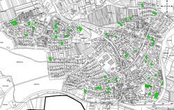Das Baulandkataster Pliezhausen zeigt mit den grünen Flächen eindeutig, wie viele Baulücken in der Gemeinde frei sind.  GRAFIK: 