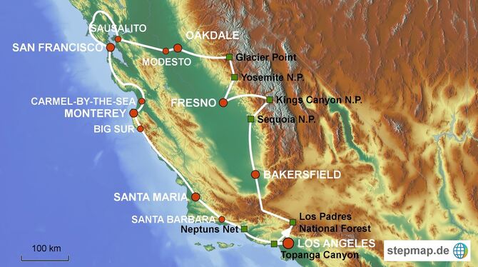 Karte California Dream