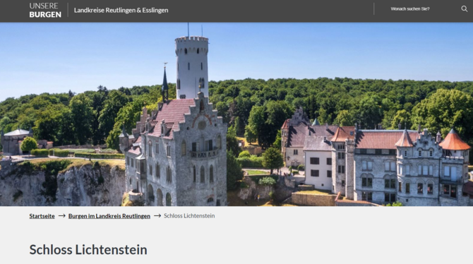 Das Burgen- und Schlösserportal der Landkreise Reutlingen und Esslingen hat eine Auszeichnung erhalten.
