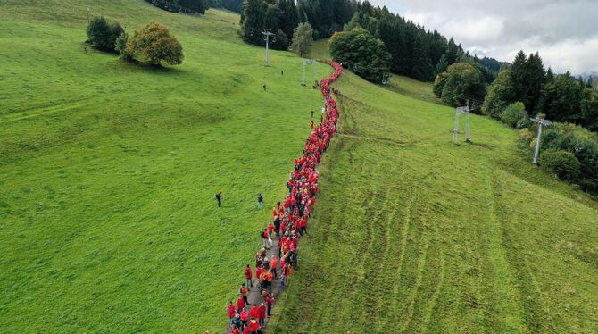 Protest gegen Seilbahnprojekt am Grünten im Allgäu