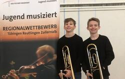 Jan Riehle und Anton Silber aus Tübingen haben sich in der Wertung »Kammermusik für Blechblasinstrumente« für den Landeswettbewe
