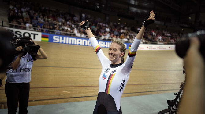 Die Eninger Radfahrerin Franziska Brauße gewinnt nach der Weltmeisterschaft auch den Europameister-Titel. Foto: Ena/dpa