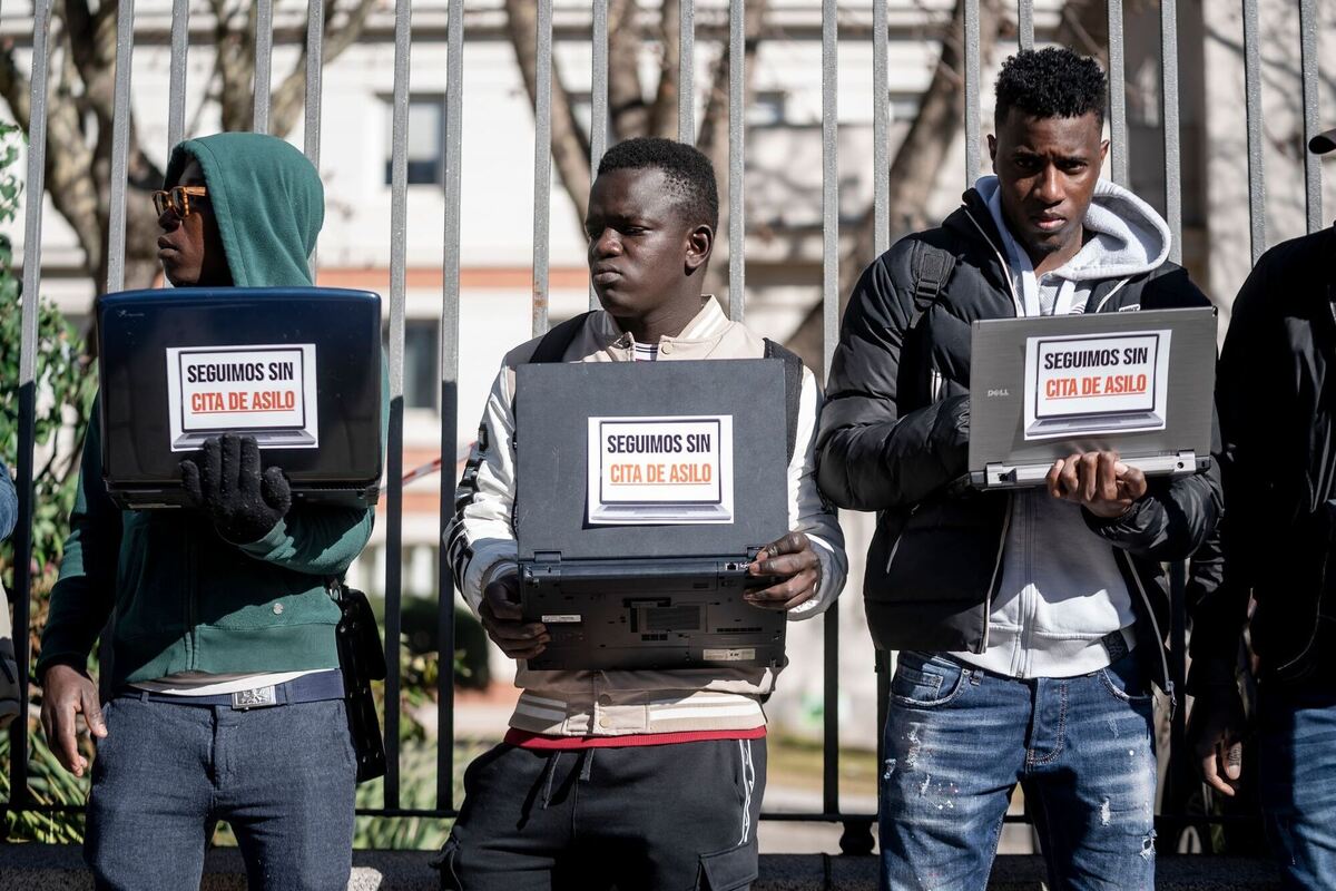 Protest von Asylbewerbern in Spanien