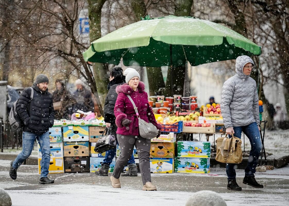 Schneefall am Morgen
