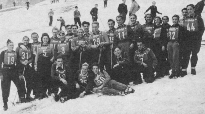 Viele Teilnehmer und viel Publikum gab’s bei den ersten Vereinsmeisterschaften, die die VfL-Skiabteilung im Januar 1949 am Pfull